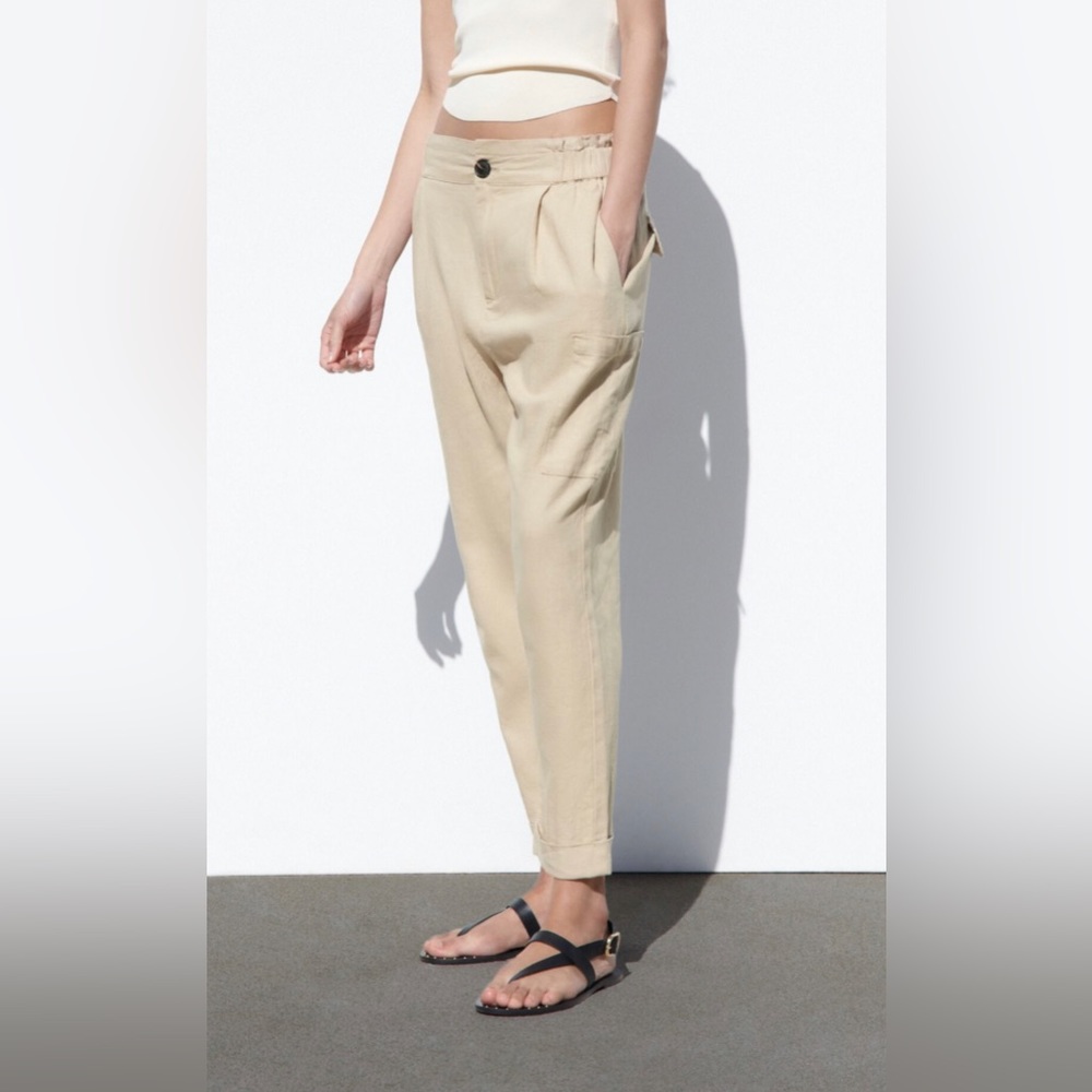 Zara blend baggy linen trousers 4387/067